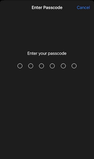 💥Step 5: Next, you enter the correct mobile passcode.